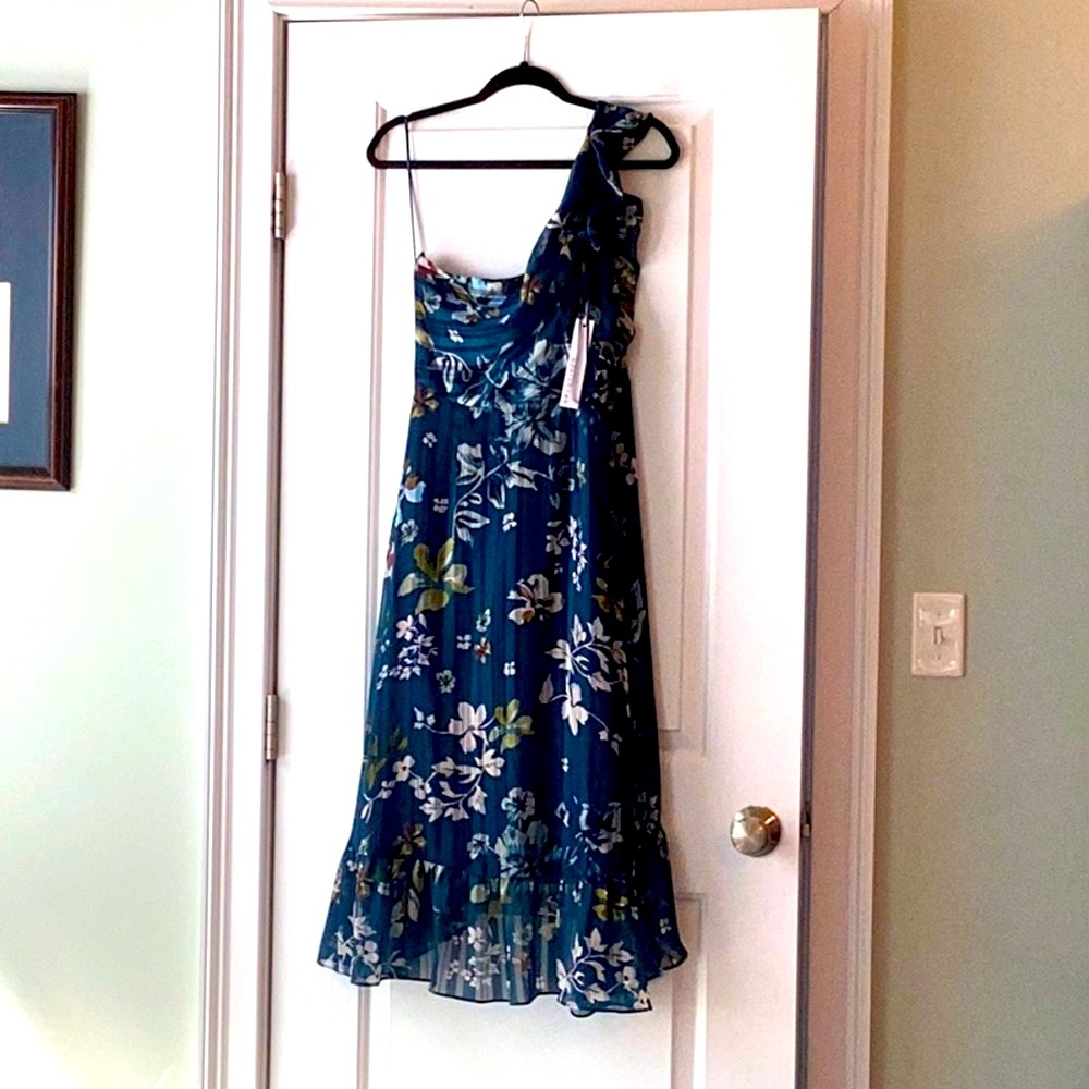 Adelyn Rae blue dress with green flowers